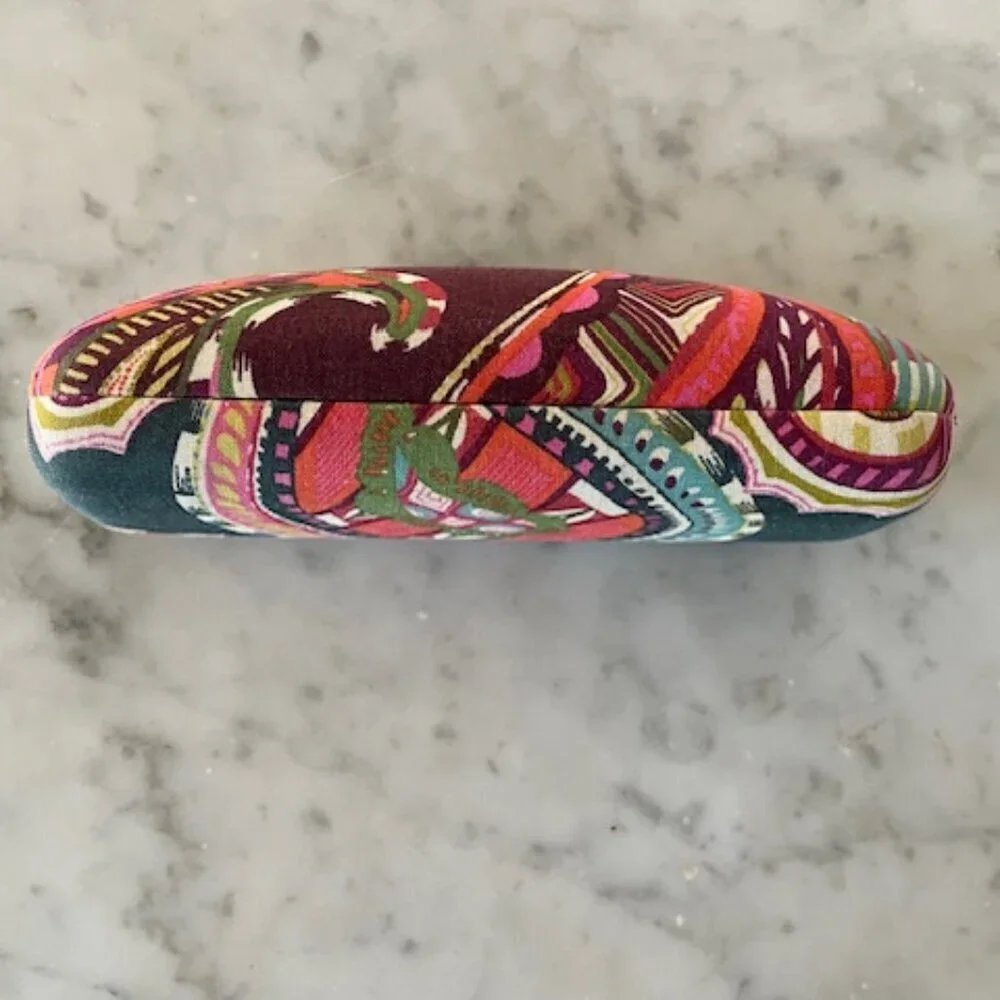 VERA BRADLEY Heirloom Paisley Hard Clam Shell Eye Glass Case Retired